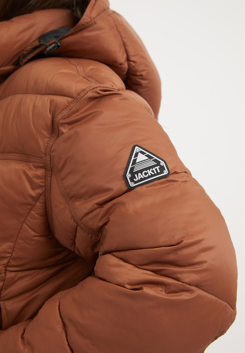 Cloud Boss ONELOFT Puffer Jacket Mocha detail shot by JACK1T