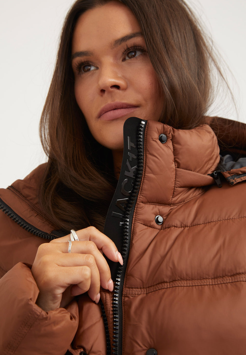Cloud Boss ONELOFT Puffer Jacket Mocha detail shot by JACK1T