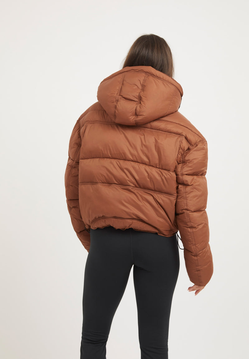 Cloud Boss ONELOFT Puffer Jacket Mocha on model full length by JACK1T
