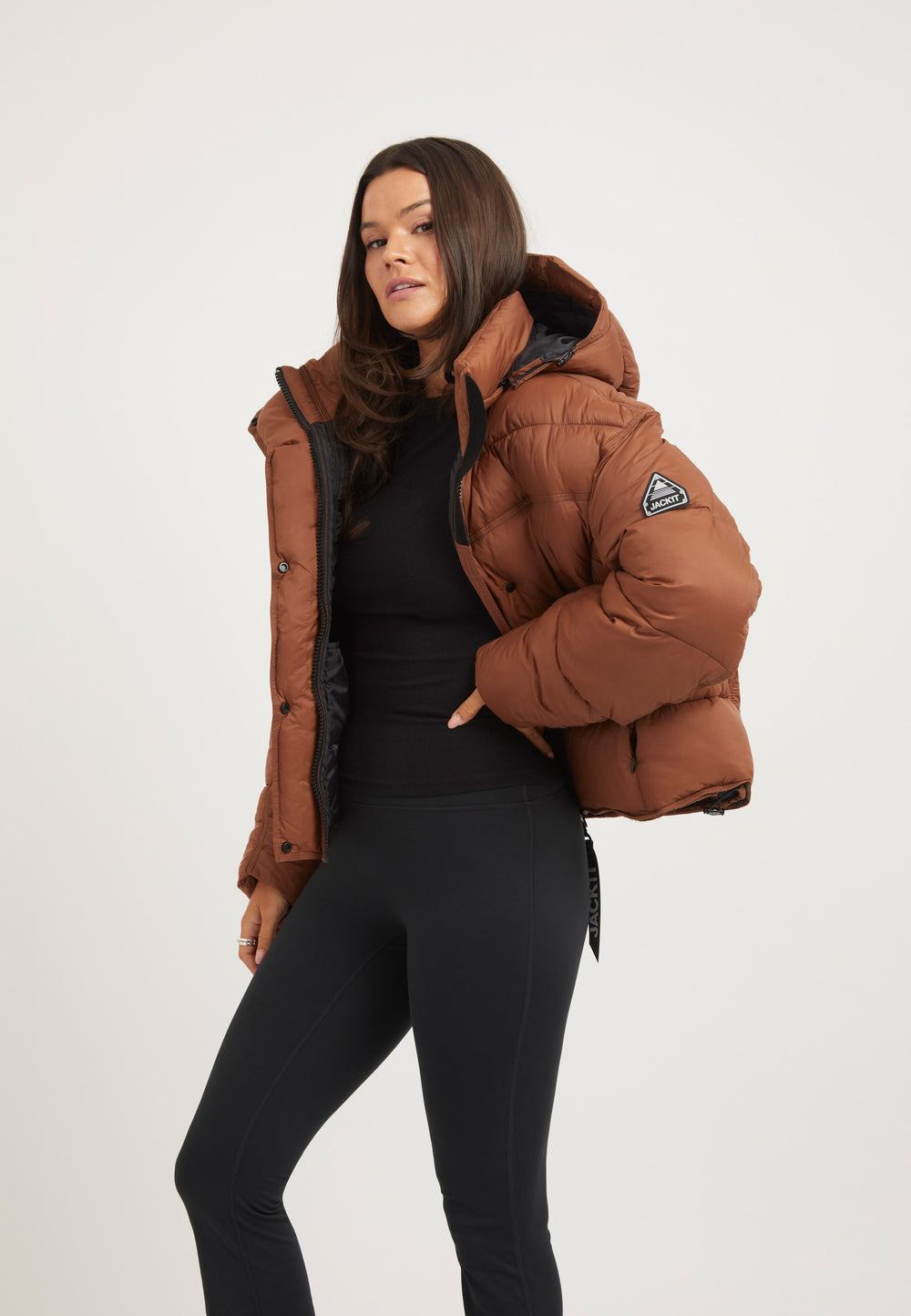 Cloud Boss ONELOFT Puffer Jacket Mocha styled shot by JACK1T