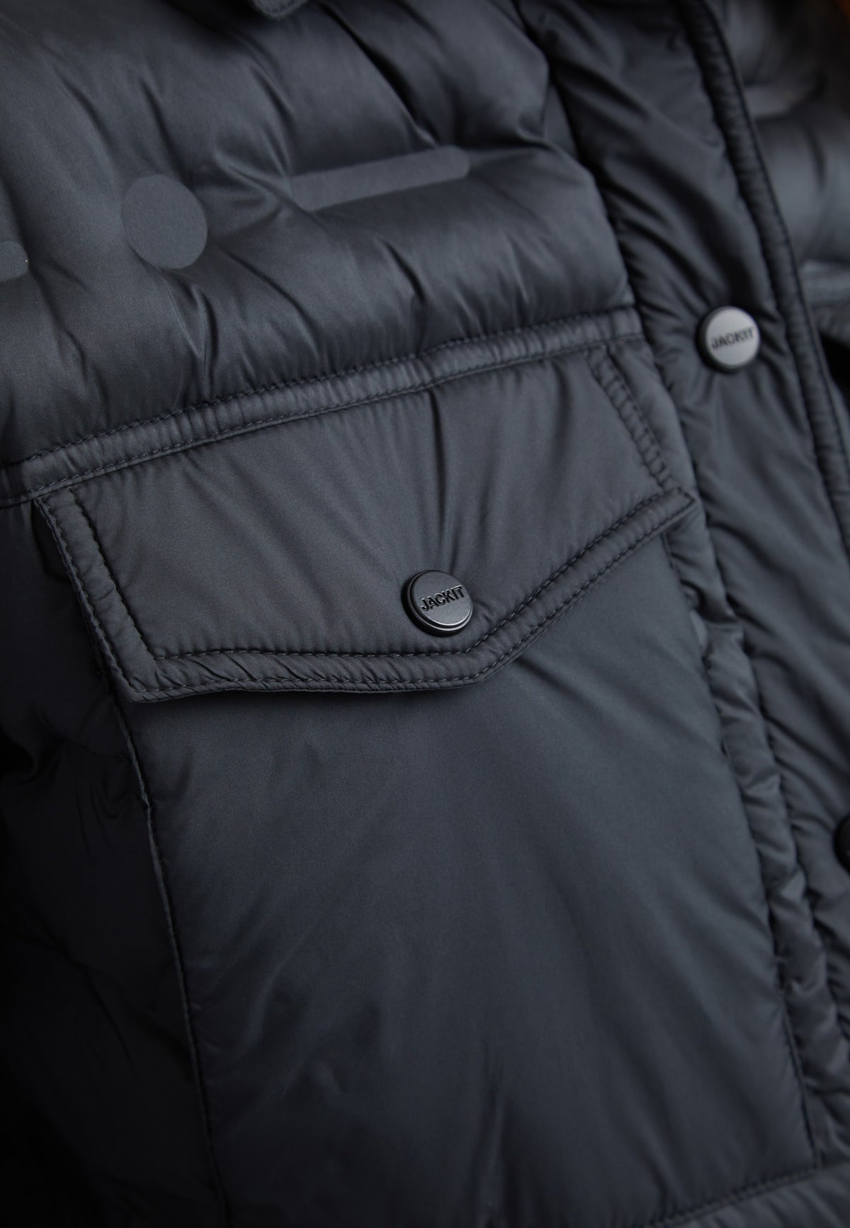 Apollo Shirt Jacket Black detail shot by JACK1T