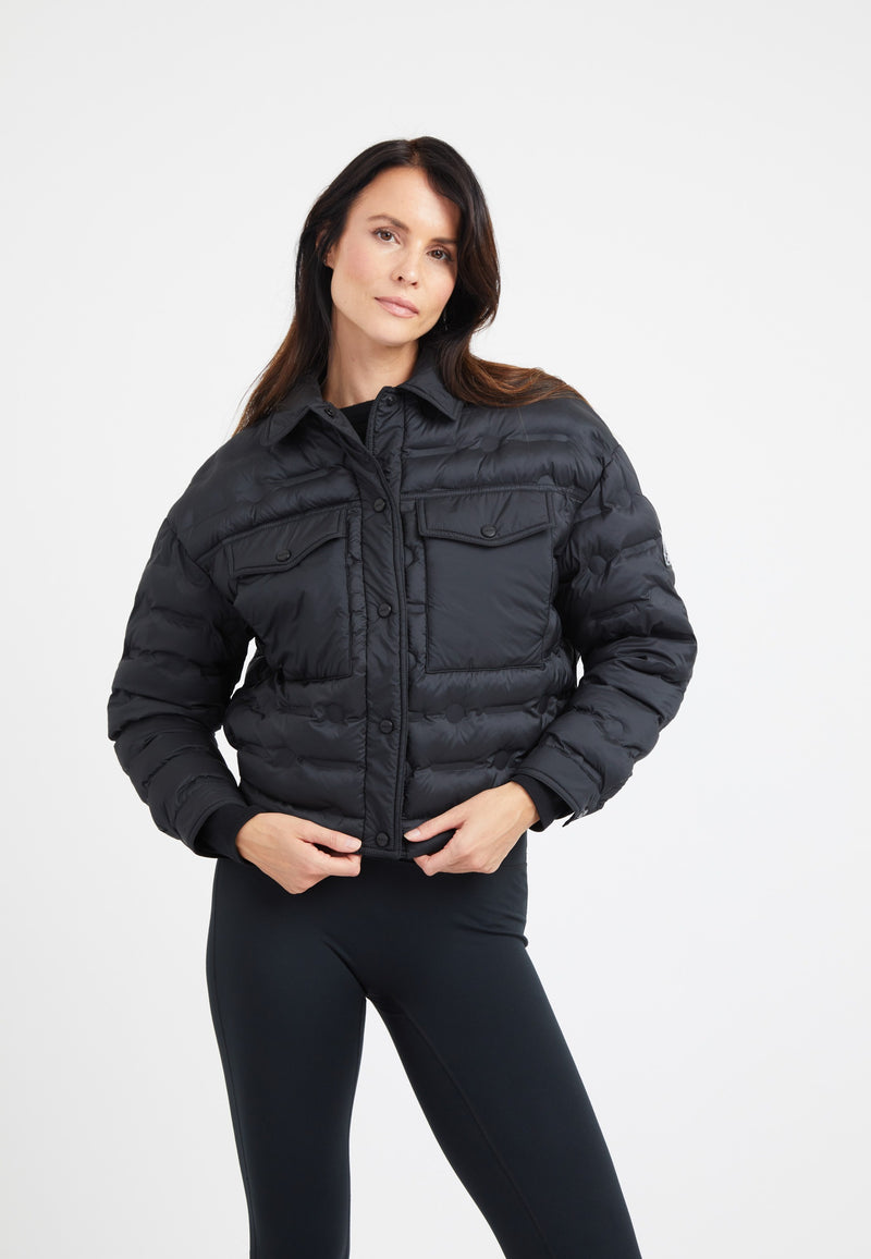 Apollo Shirt Jacket Black on model front view by JACK1T