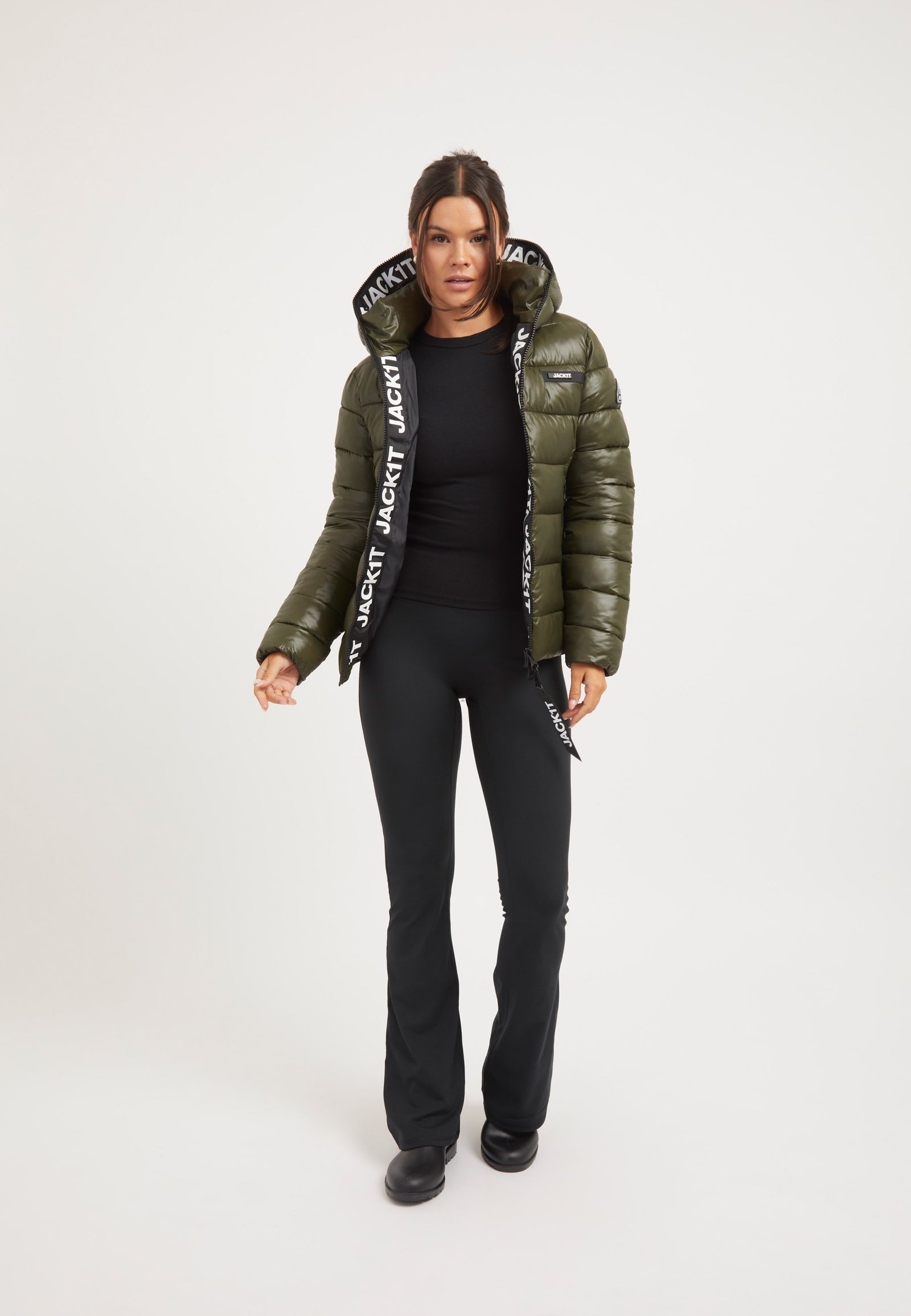 R3D Slick Racer Jacket Olive on model detail by JACK1T