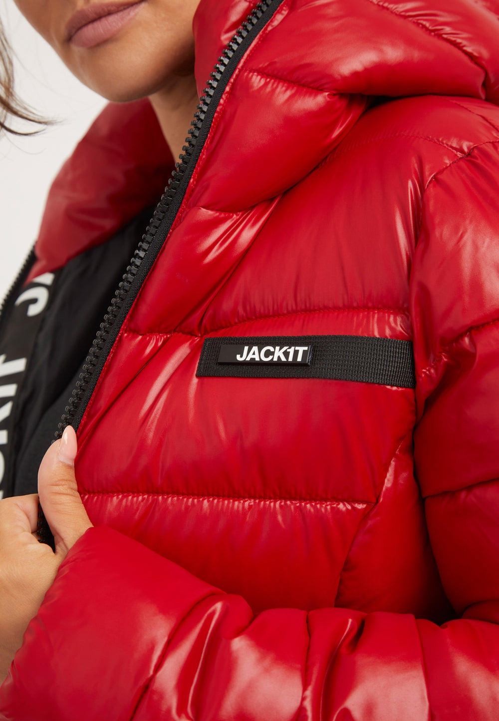 R3D Slick Racer Jacket Cherry Red detail shot by JACK1T