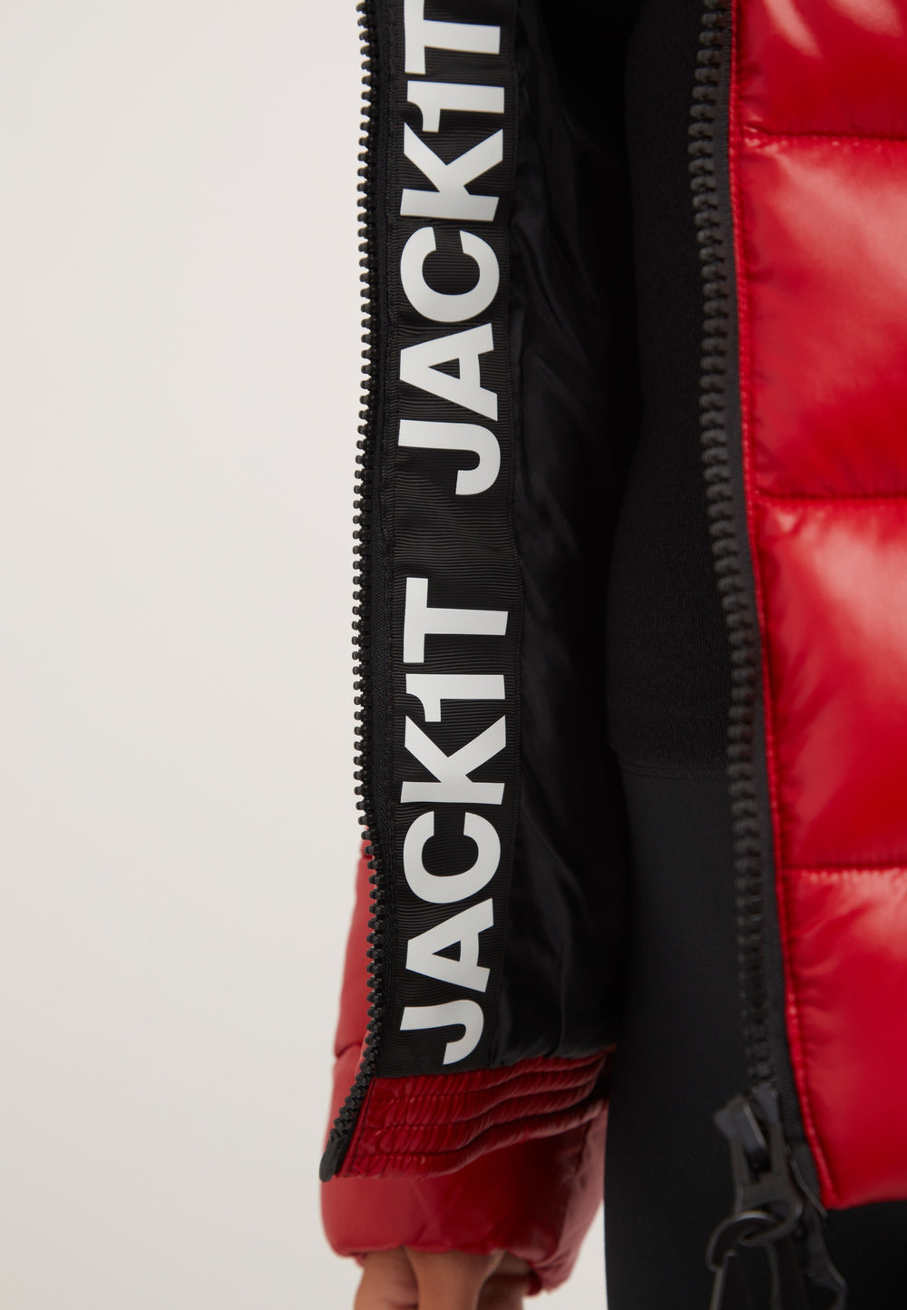 R3D Slick Racer Jacket Cherry Red detail shot by JACK1T