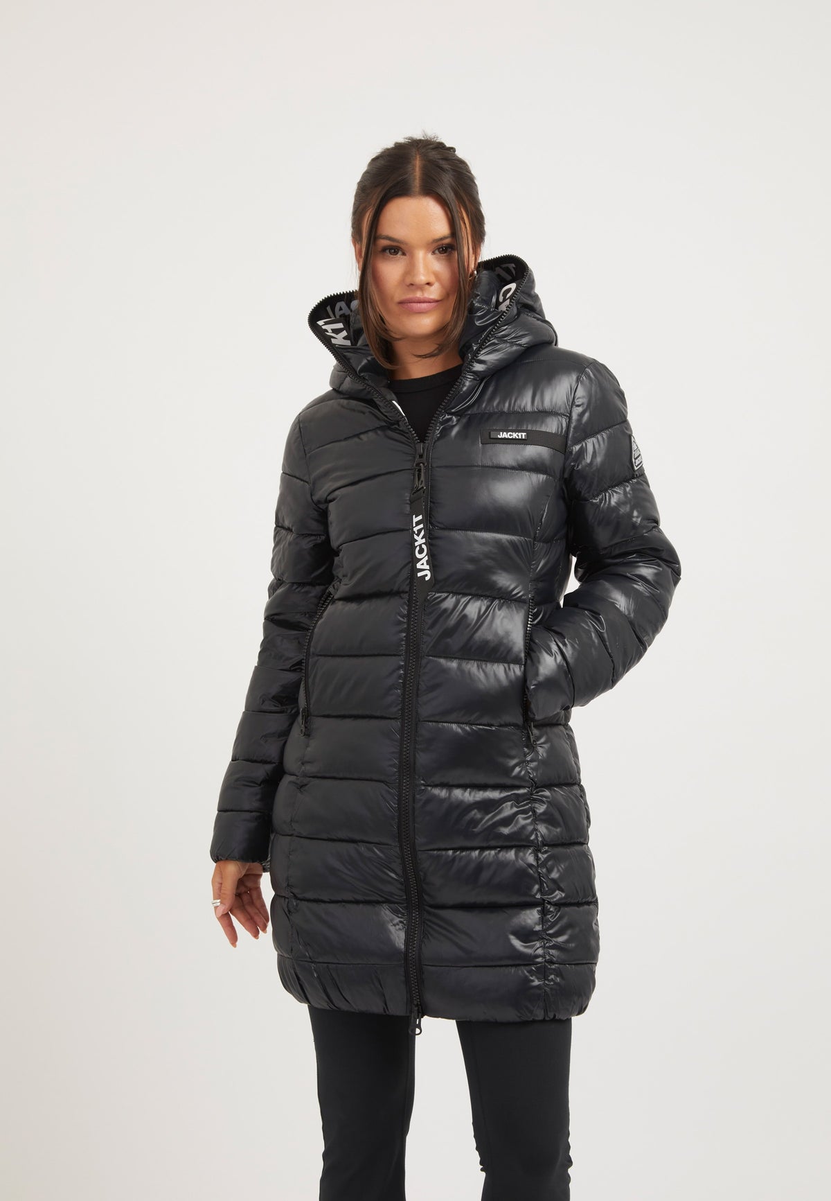 R3D Slick Coat Black on model front view by JACK1T