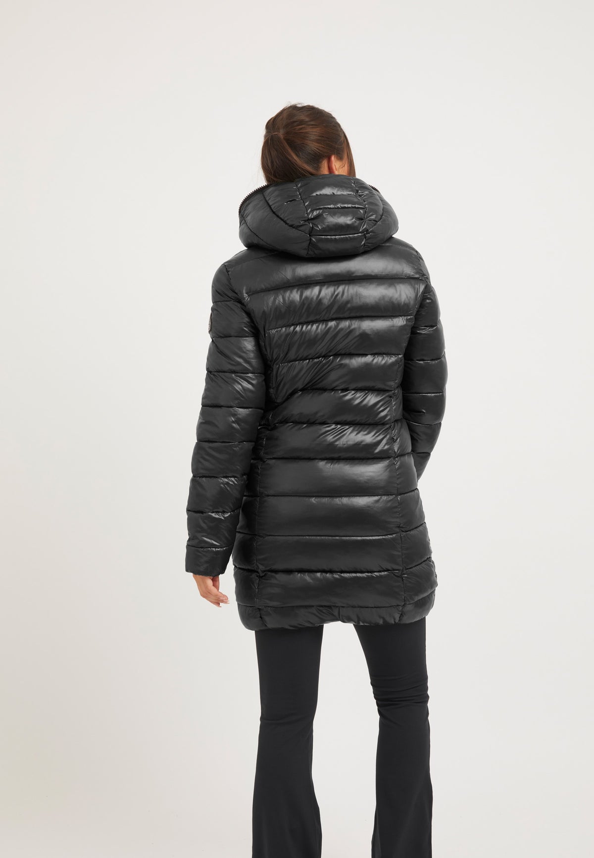 R3D Slick Coat Black on model full length by JACK1T