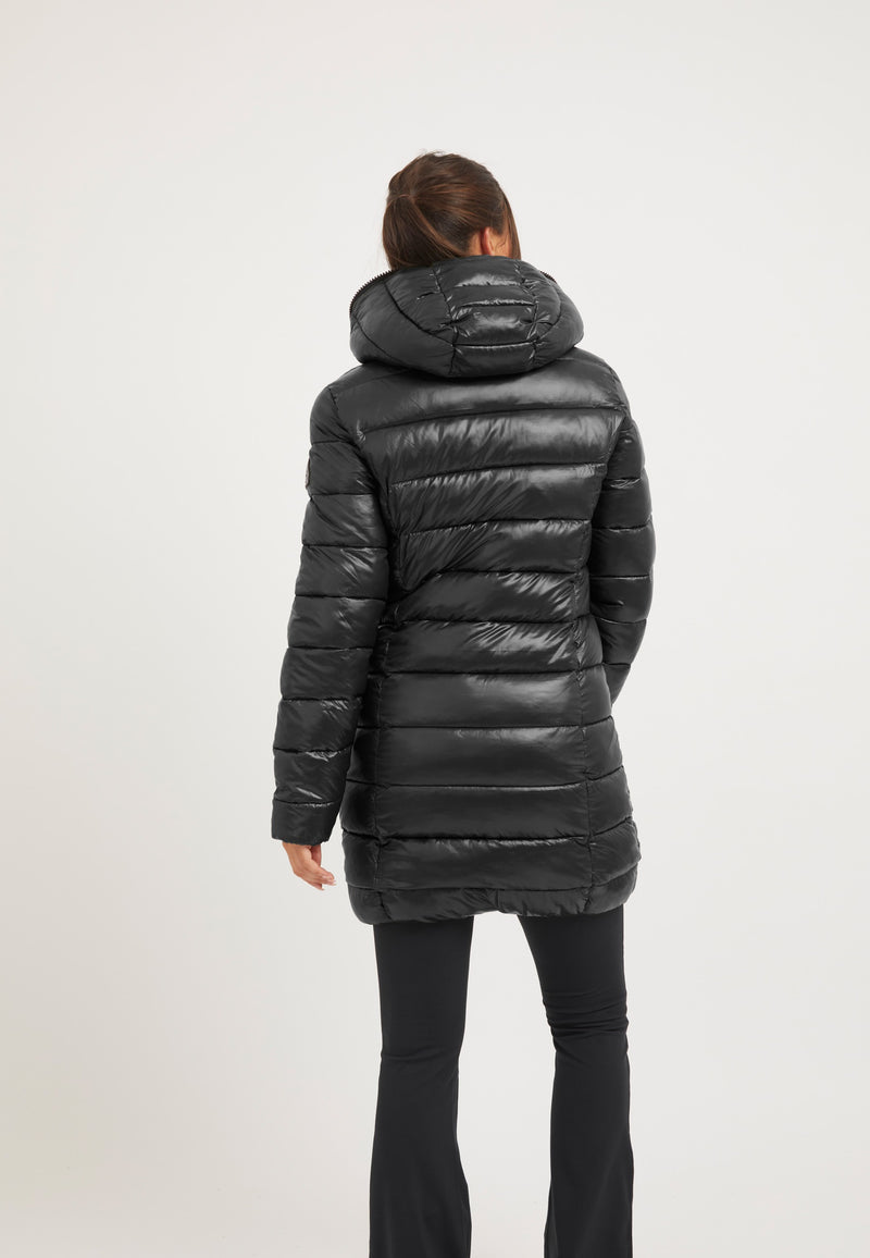 R3D Slick Coat Black on model full length by JACK1T