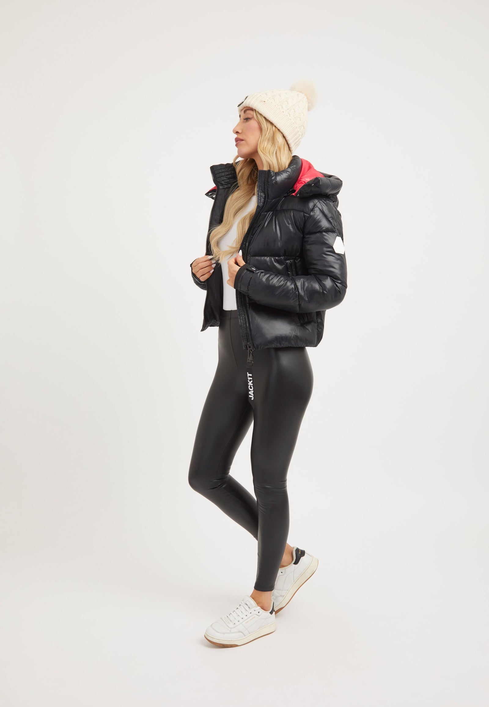 EZ Racer Slick Hood Jacket Black/Stone on model detail by JACK1T