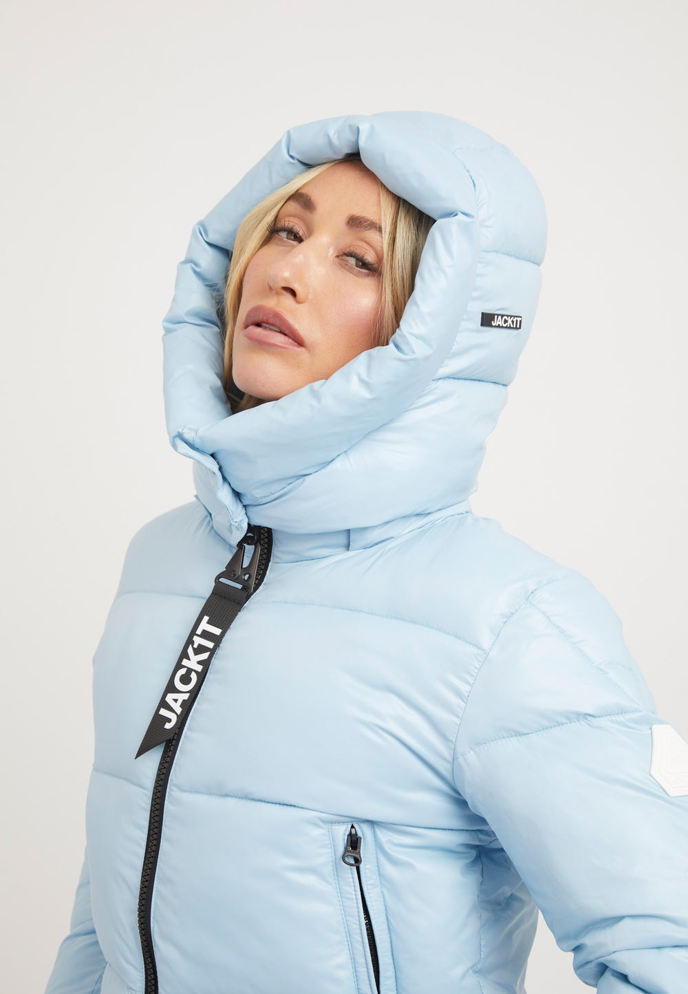 EZ Racer Slick Hood Jacket Powder Blue styled shot by JACK1T