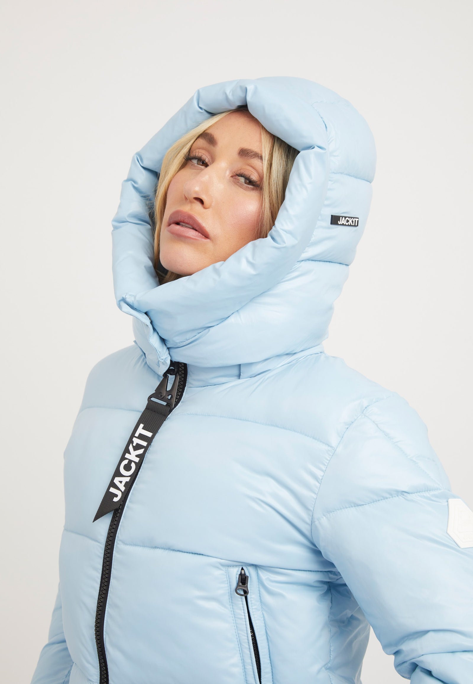 EZ Racer Slick Hood Jacket Powder Blue styled shot by JACK1T