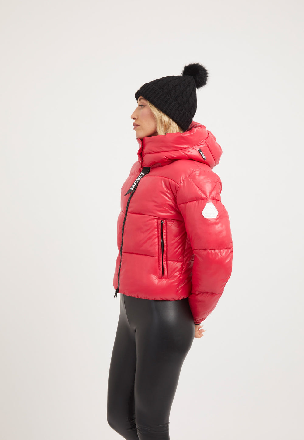 EZ Racer Slick Hood Jacket Pink on model back view by JACK1T