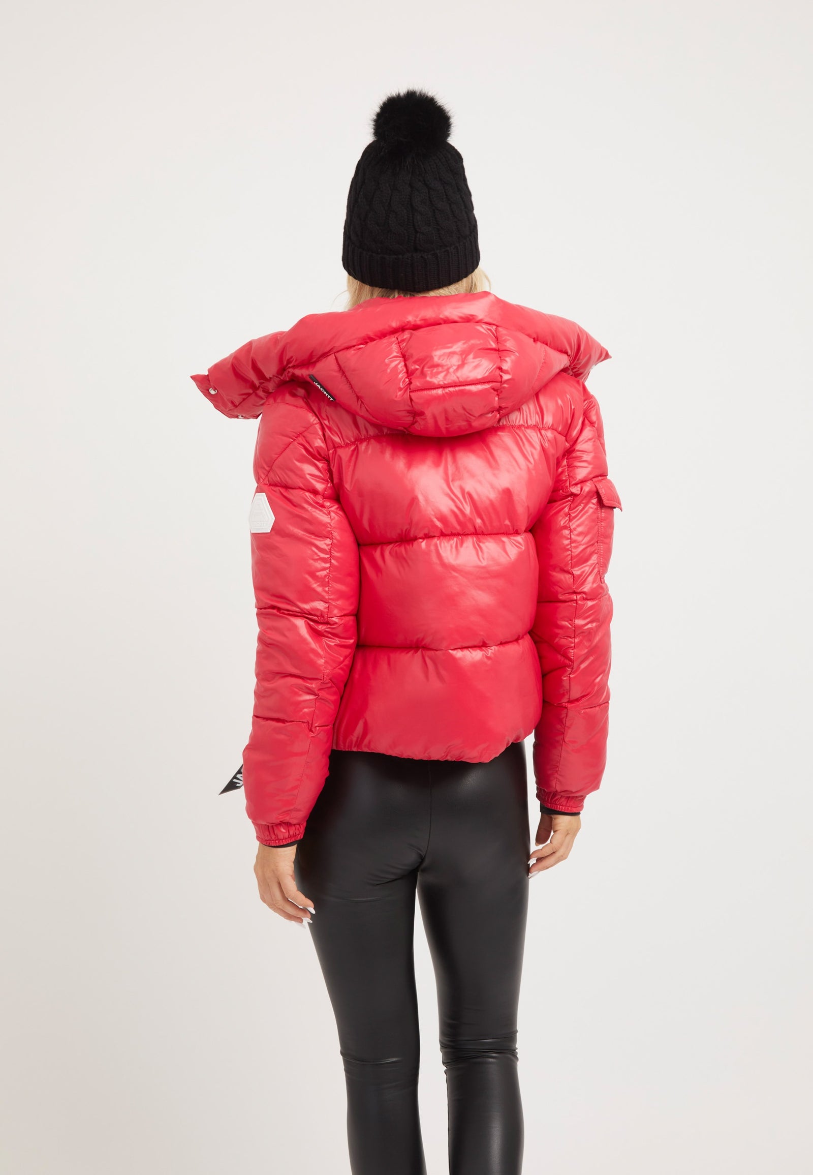 EZ Racer Slick Hood Jacket Pink on model full length by JACK1T