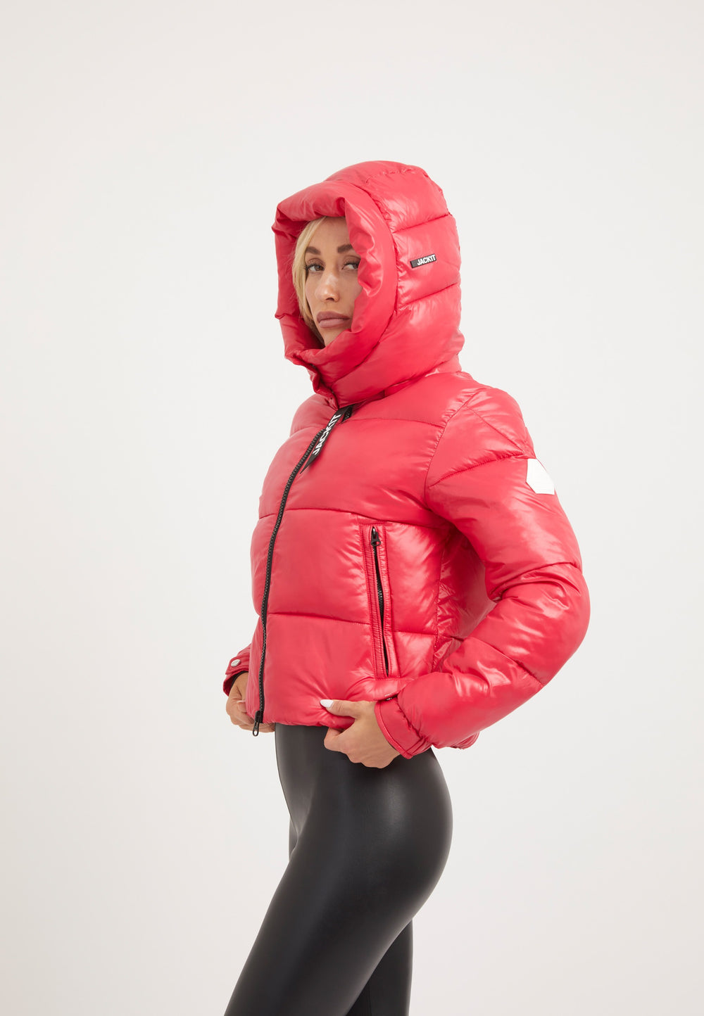 EZ Racer Slick Hood Jacket Pink styled shot by JACK1T