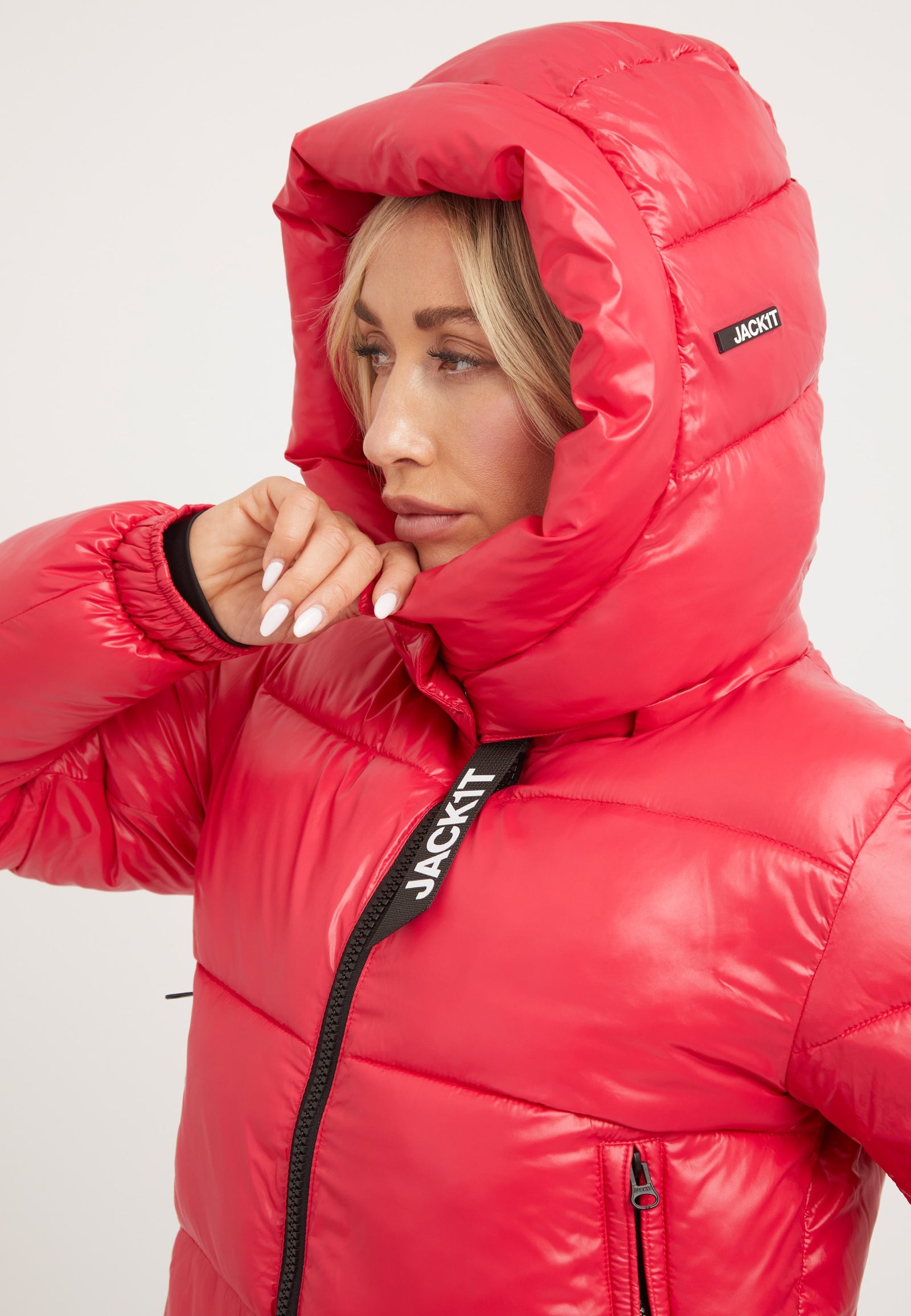 EZ Racer Slick Hood Jacket Pink styled shot by JACK1T
