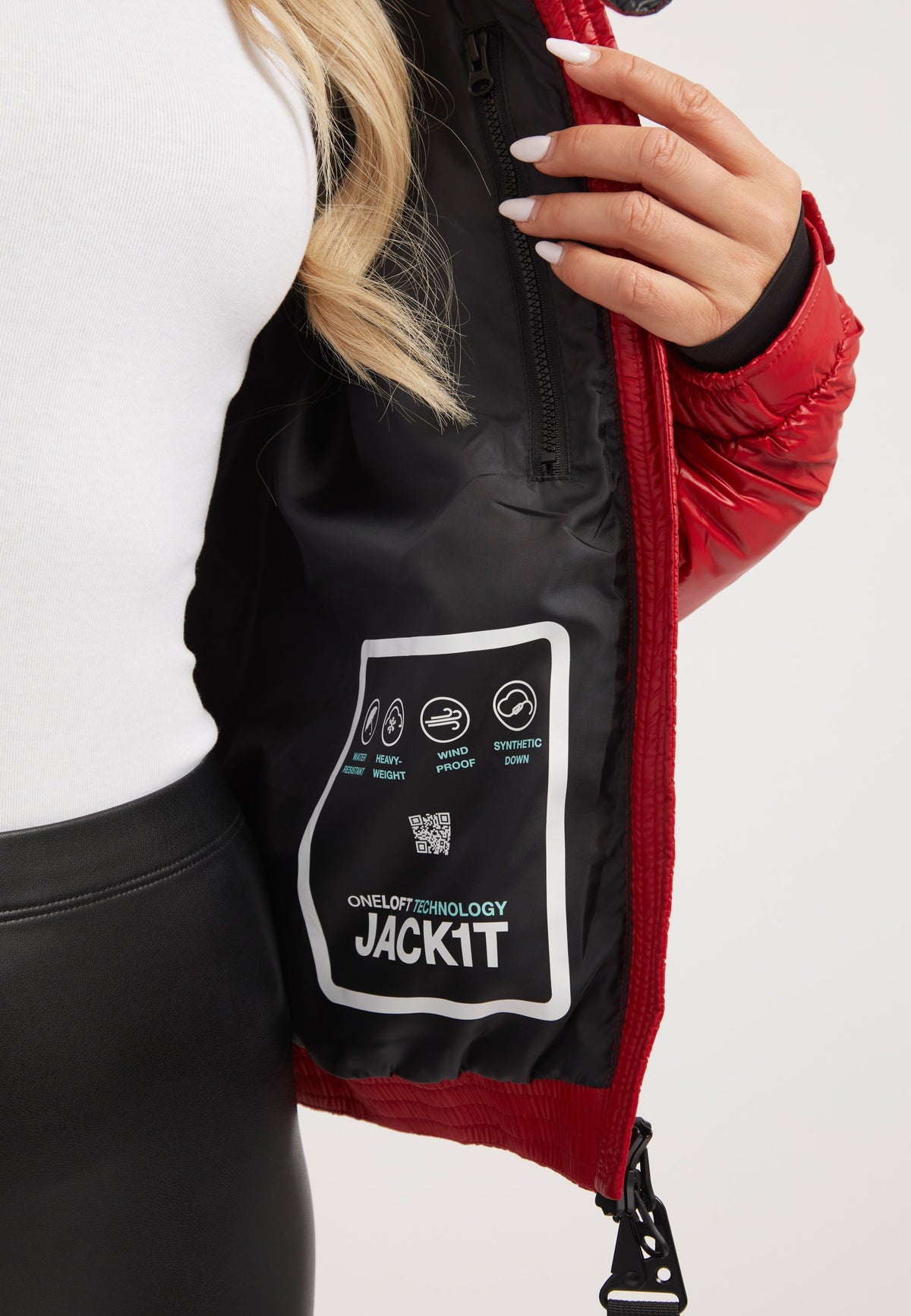 EZ Racer Slick Hood Jacket Cherry Red detail shot by JACK1T