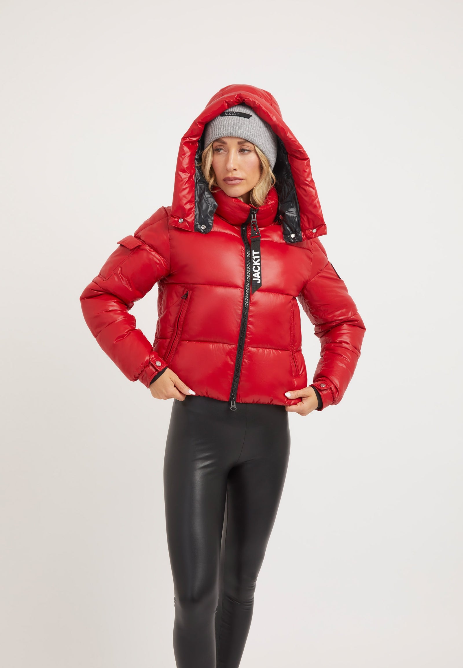 EZ Racer Slick Hood Jacket Cherry Red styled shot by JACK1T