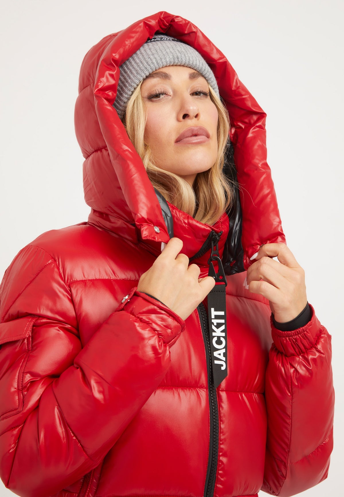 EZ Racer Slick Hood Jacket Cherry Red styled shot by JACK1T