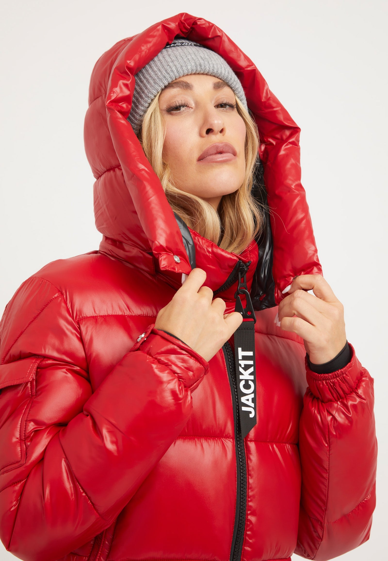 EZ Racer Slick Hood Jacket Cherry Red styled shot by JACK1T