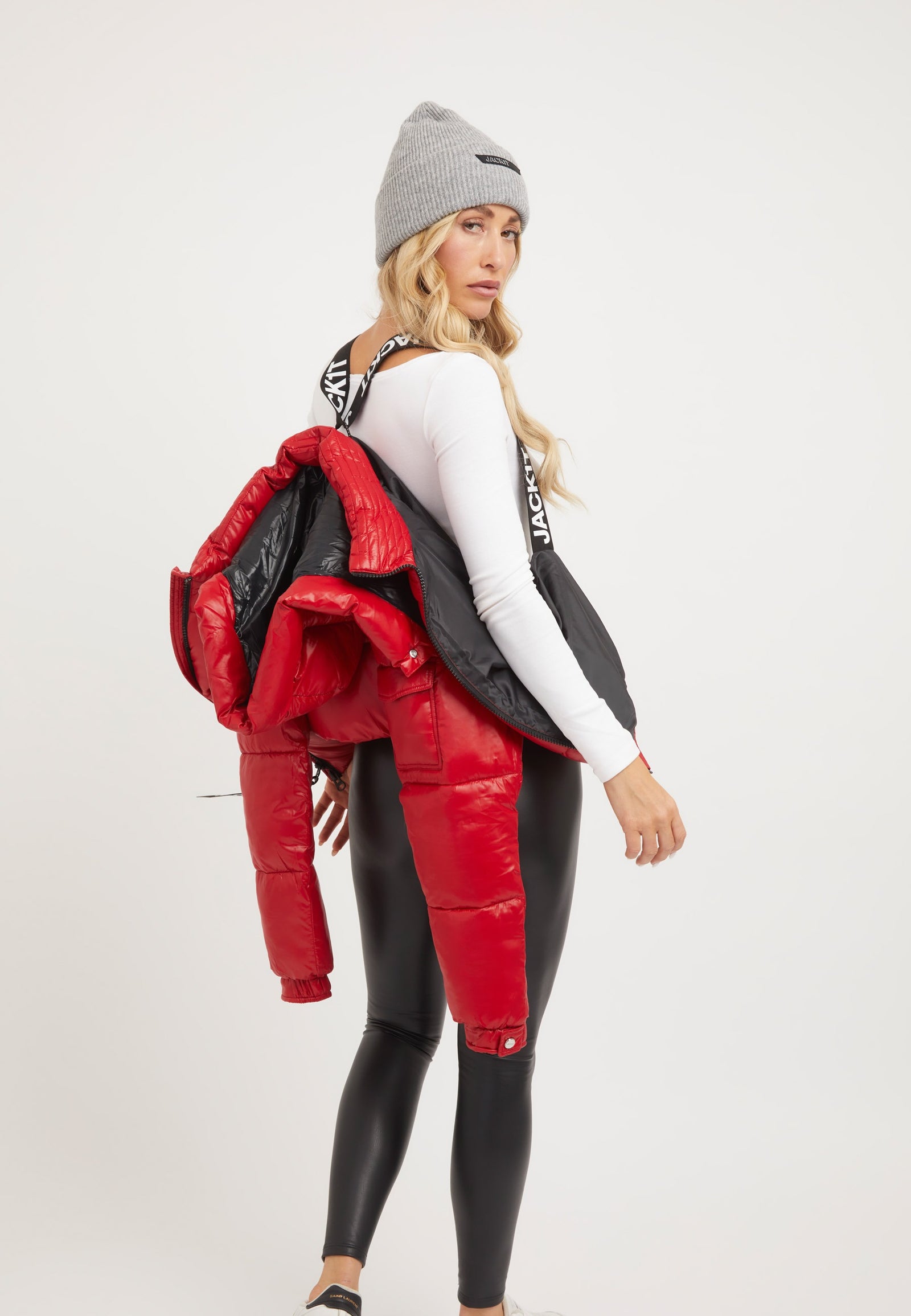 EZ Racer Slick Hood Jacket Cherry Red styled shot by JACK1T