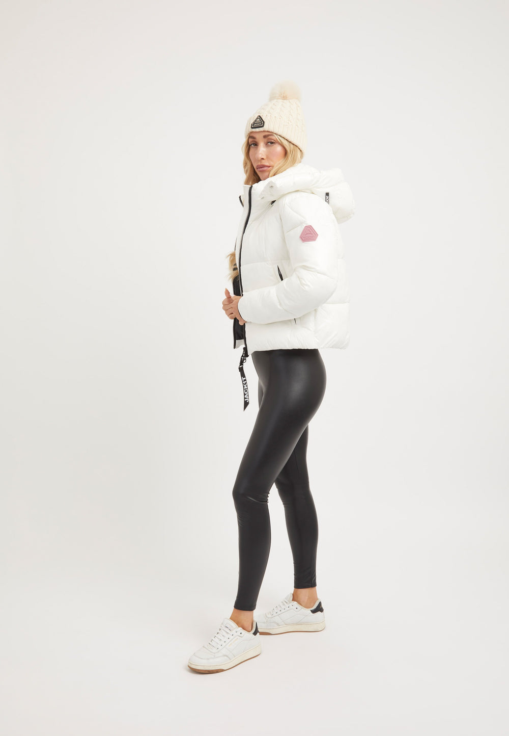 EZ Racer Slick Hood Jacket Snow on model detail by JACK1T