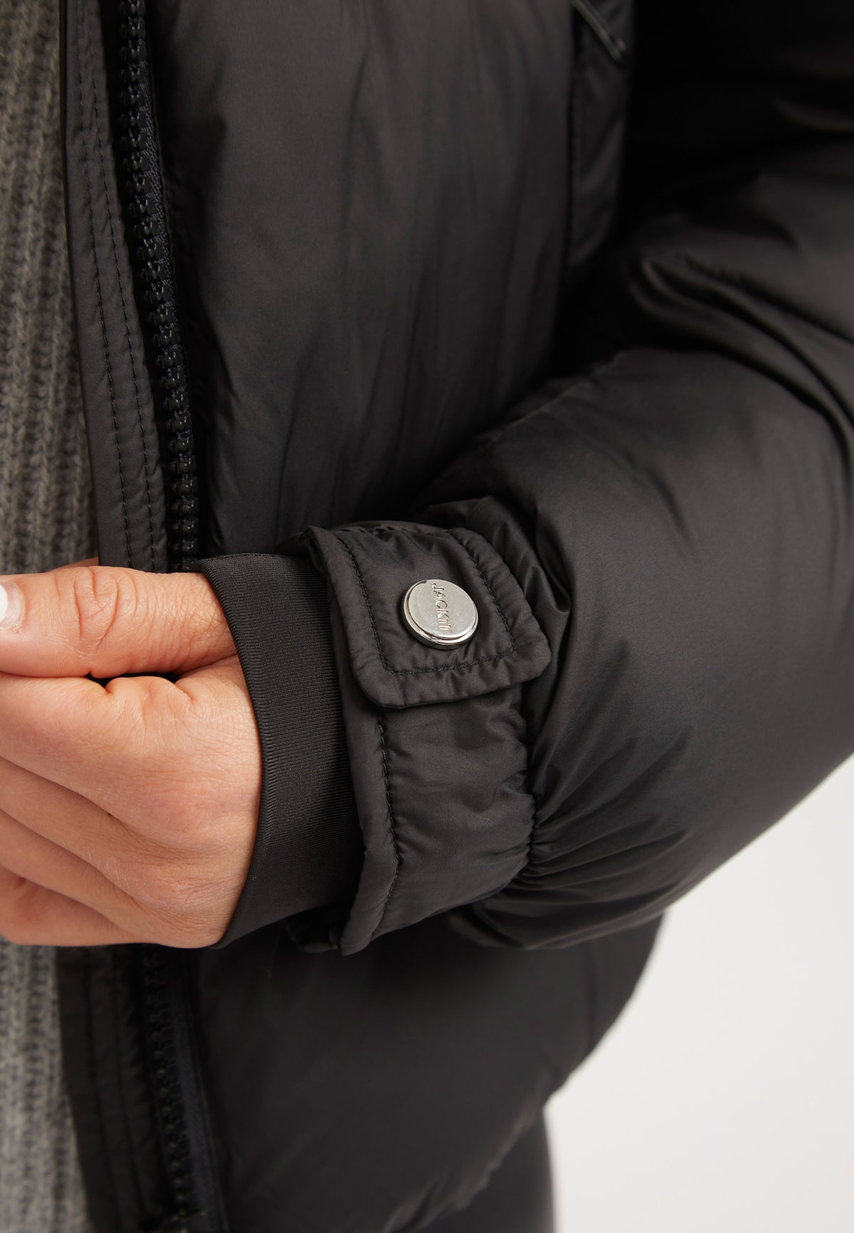 EZ Racer Hood Jacket Matt Black detail shot by JACK1T