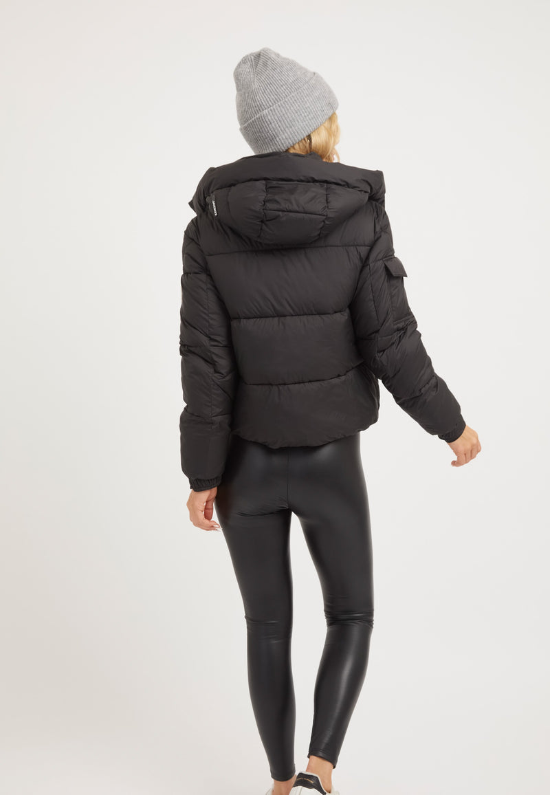 EZ Racer Hood Jacket Matt Black on model full length by JACK1T