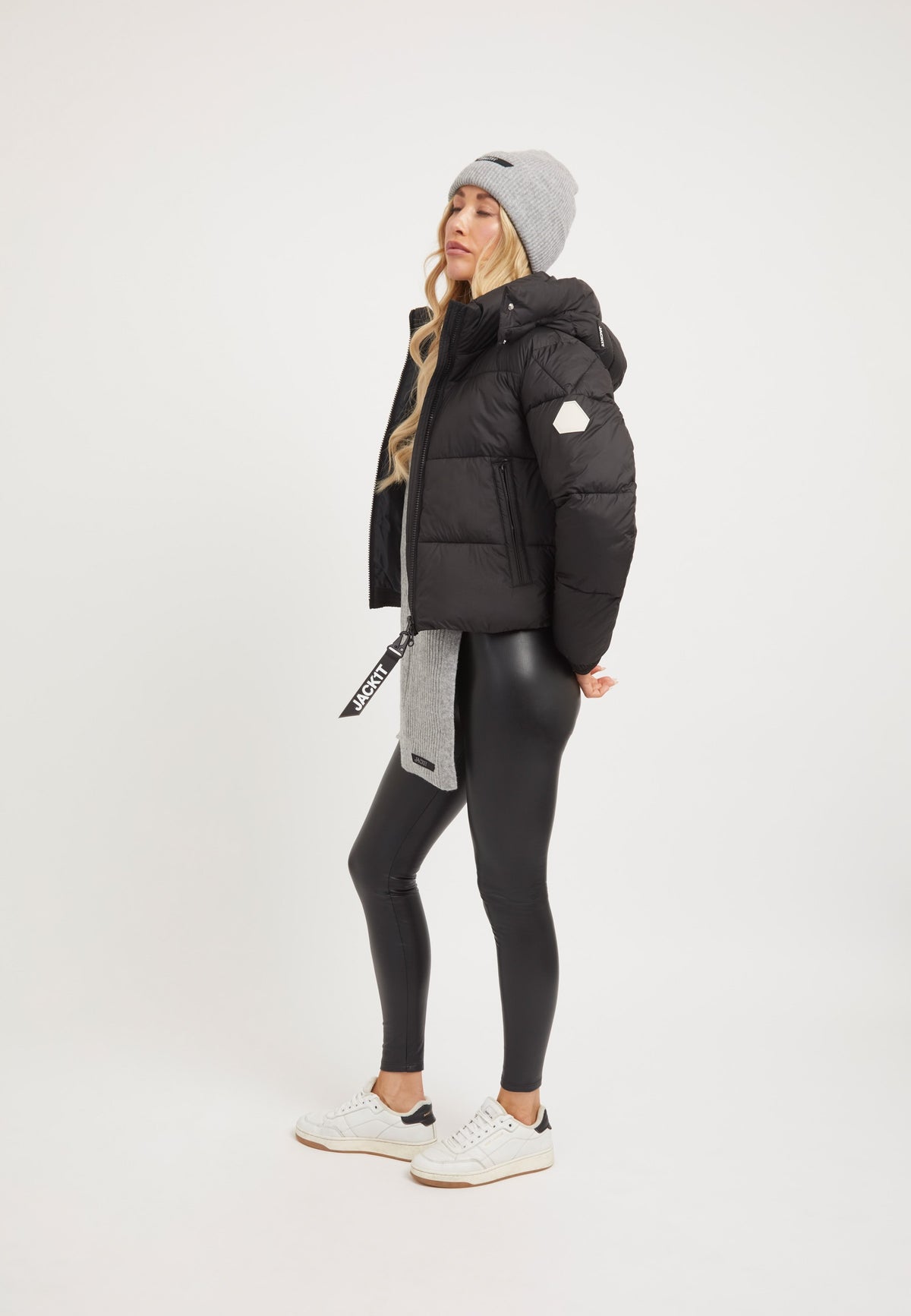 EZ Racer Hood Jacket Matt Black on model detail by JACK1T