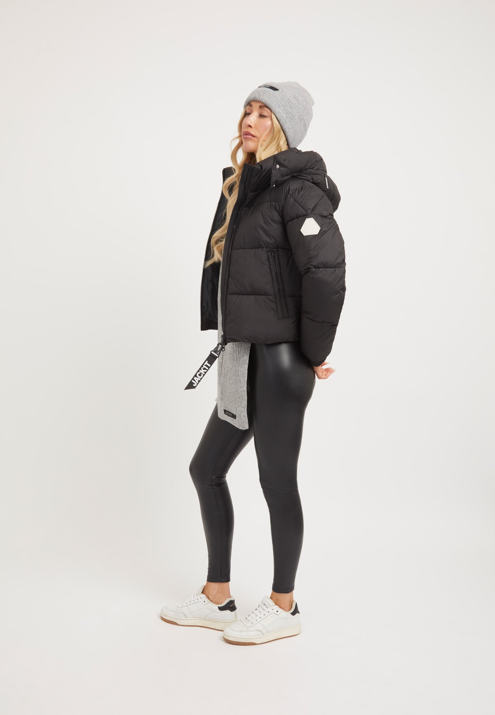 EZ Racer Hood Jacket Matt Black on model detail by JACK1T