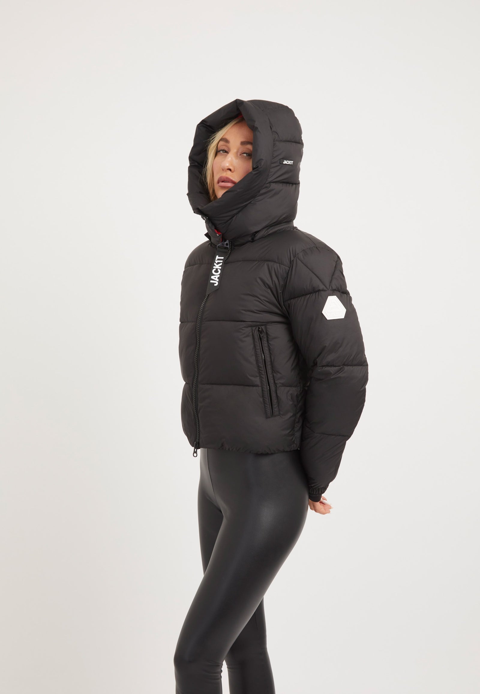 EZ Racer Hood Matt Jacket Black/Cherry Red styled shot by JACK1T
