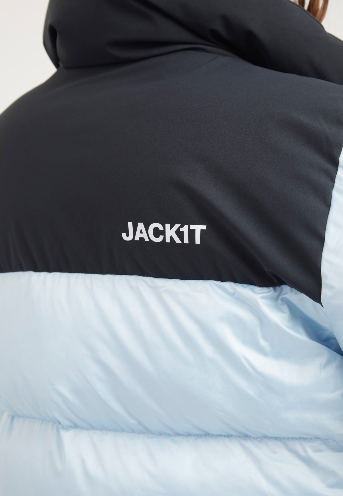 Diamond Funnel Jacket Powder Blue/Black detail shot by JACK1T
