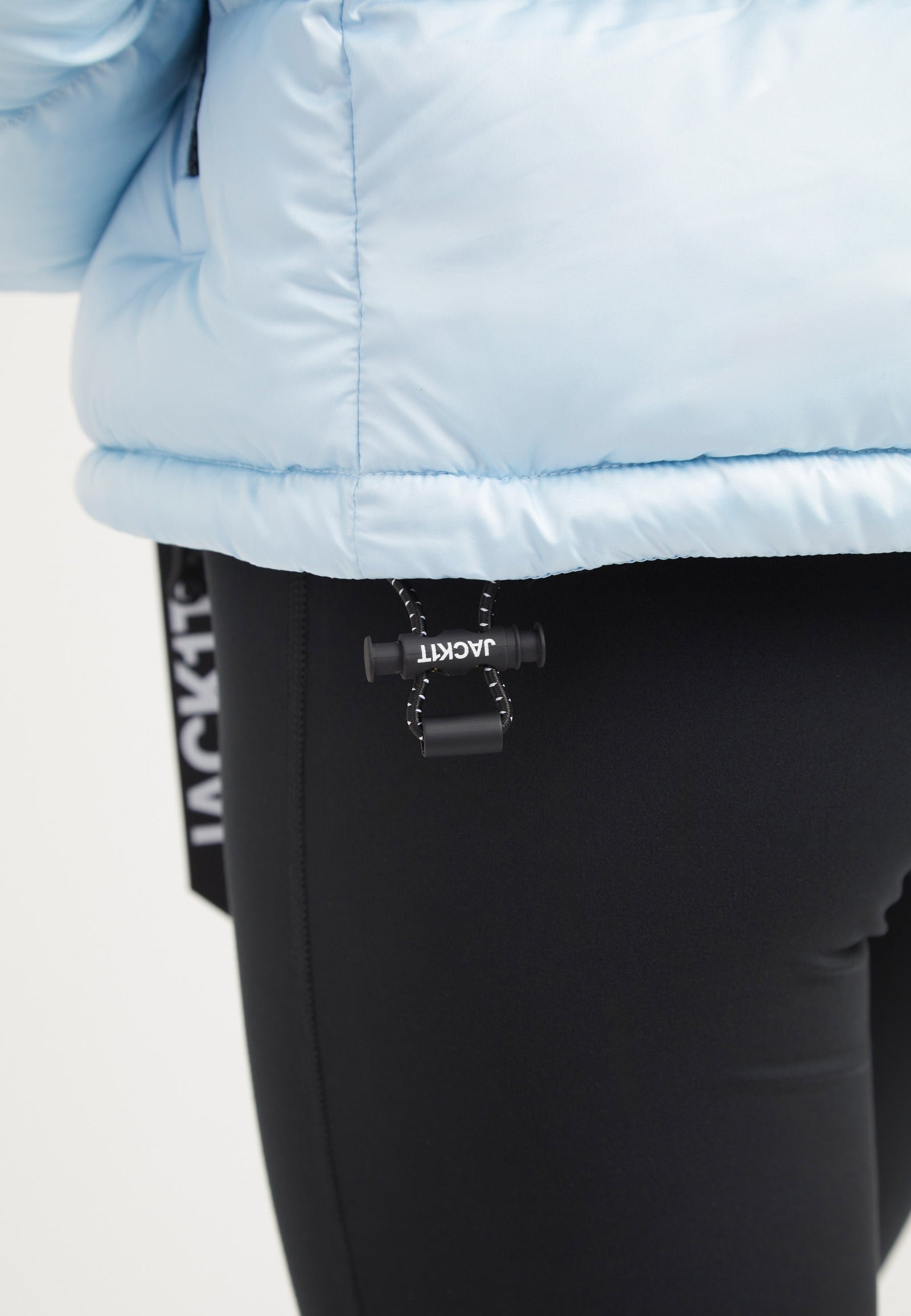 Diamond Funnel Jacket Powder Blue/Black detail shot by JACK1T