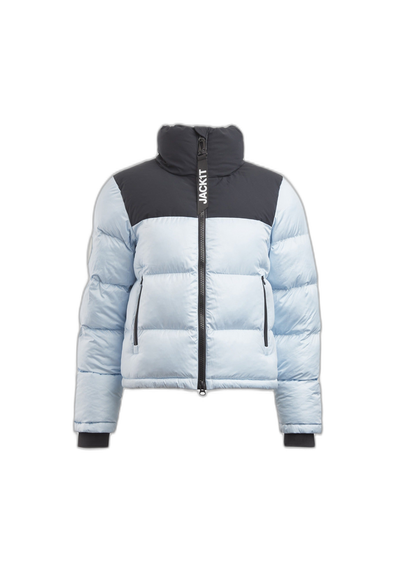 Diamond Funnel Jacket Powder Blue Black flat lay cutout