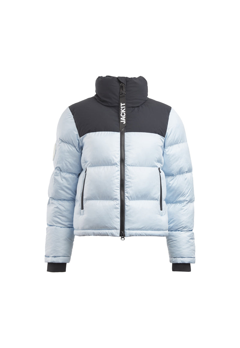 Diamond Funnel Jacket Powder Blue/Black flat lay swatch