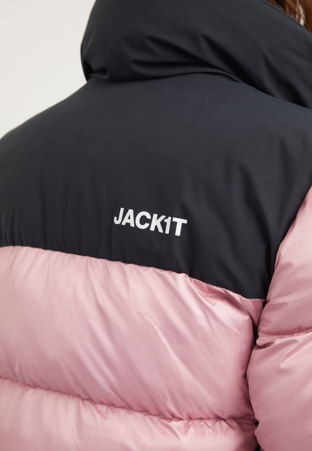 Diamond Funnel Jacket Powder Pink/Black detail shot by JACK1T