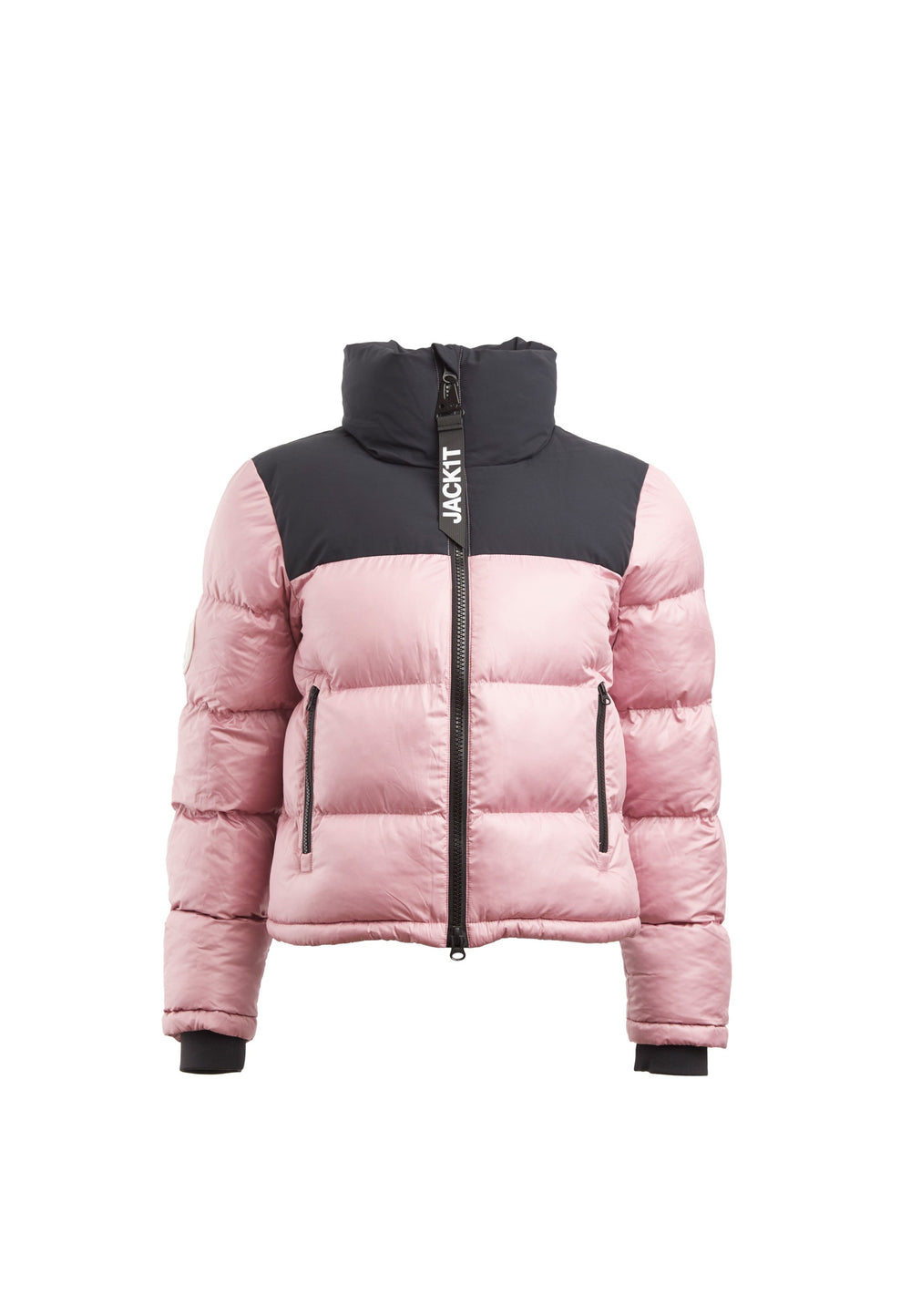 Diamond Funnel Jacket Powder Pink/Black flat lay swatch