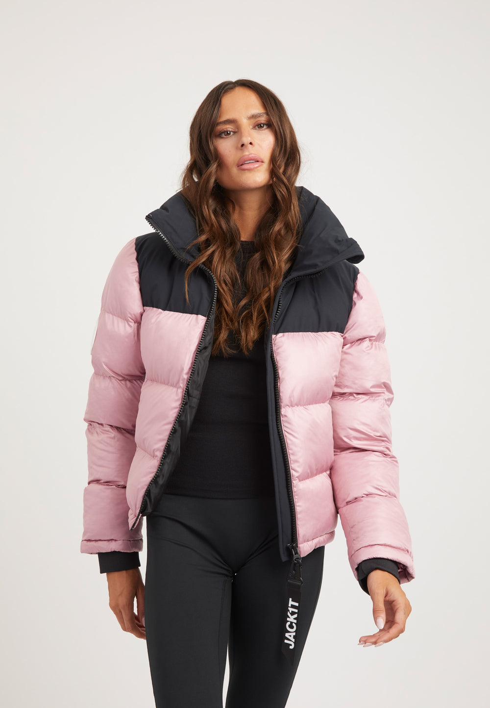 Diamond Funnel Jacket Powder Pink/Black styled shot by JACK1T