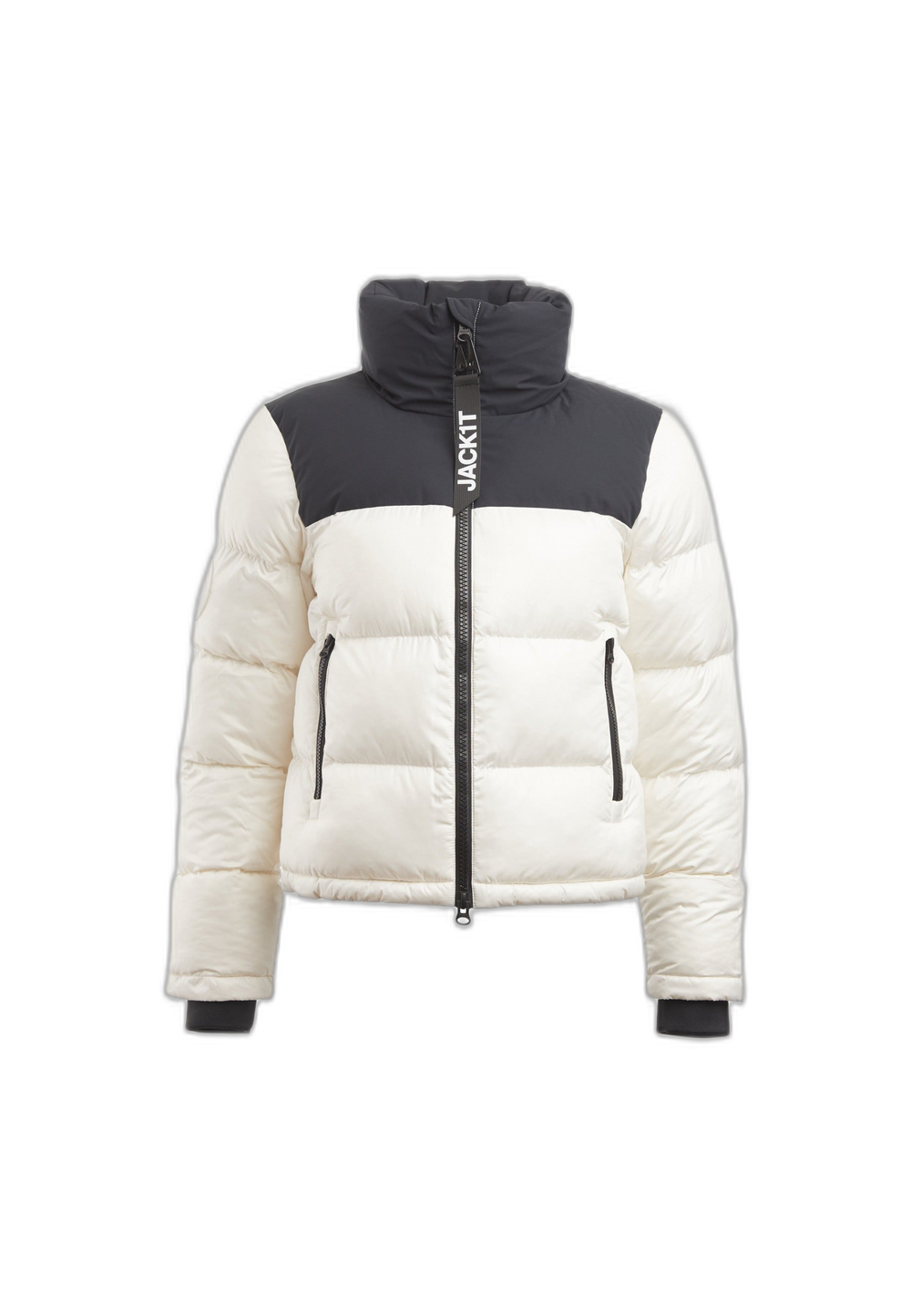 Diamond Funnel Jacket Snow Black flat lay cutout