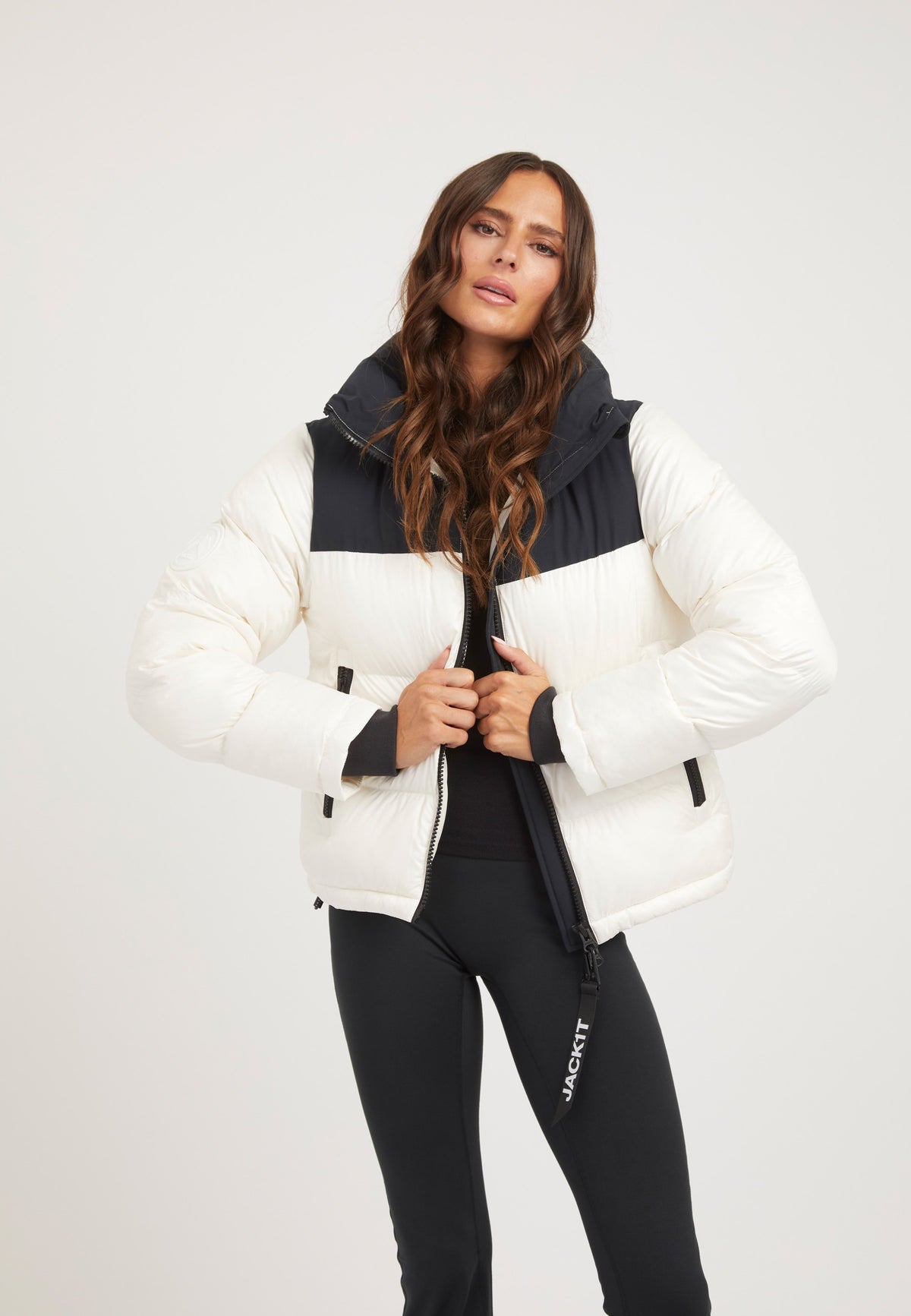 Diamond Funnel Jacket Snow/Black styled shot by JACK1T