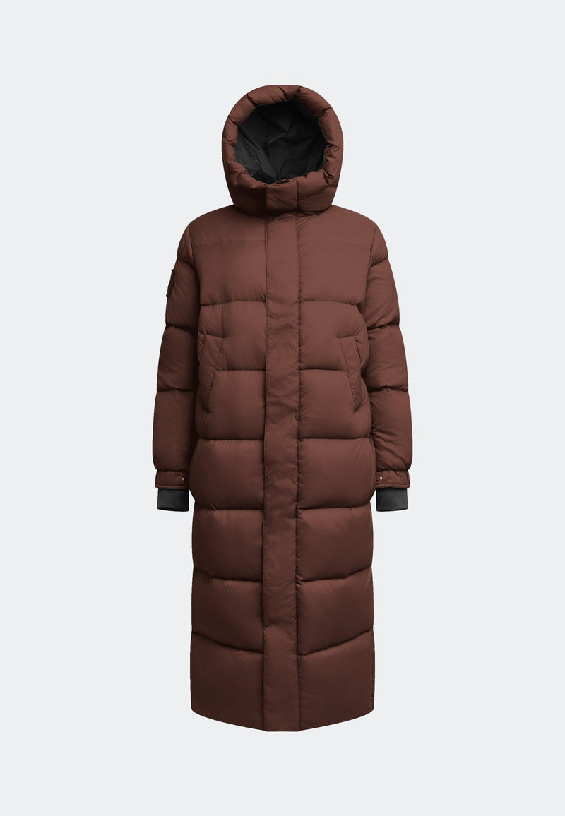 Cloud Boss Coat Mid Brown flat lay swatch