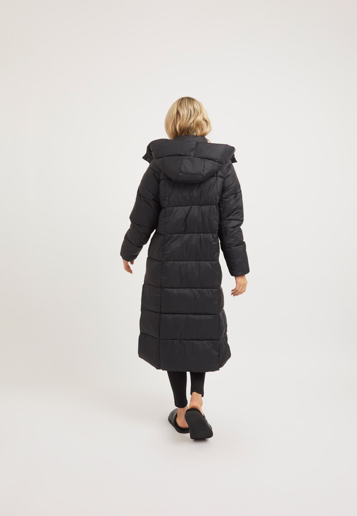 Cloud Boss Coat Black on model full length by JACK1T