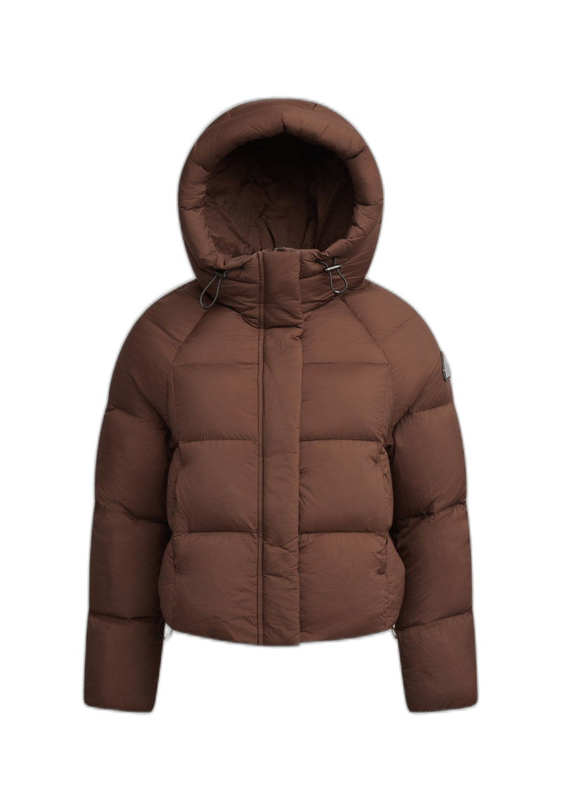 Cloud Crop Jacket Mid Brown flat lay swatch