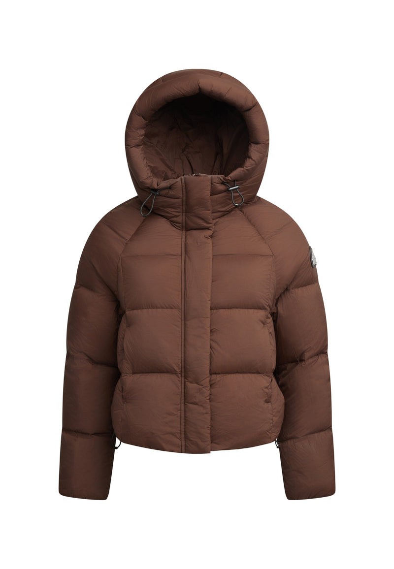 Cloud Crop Jacket Mid Brown flat lay swatch