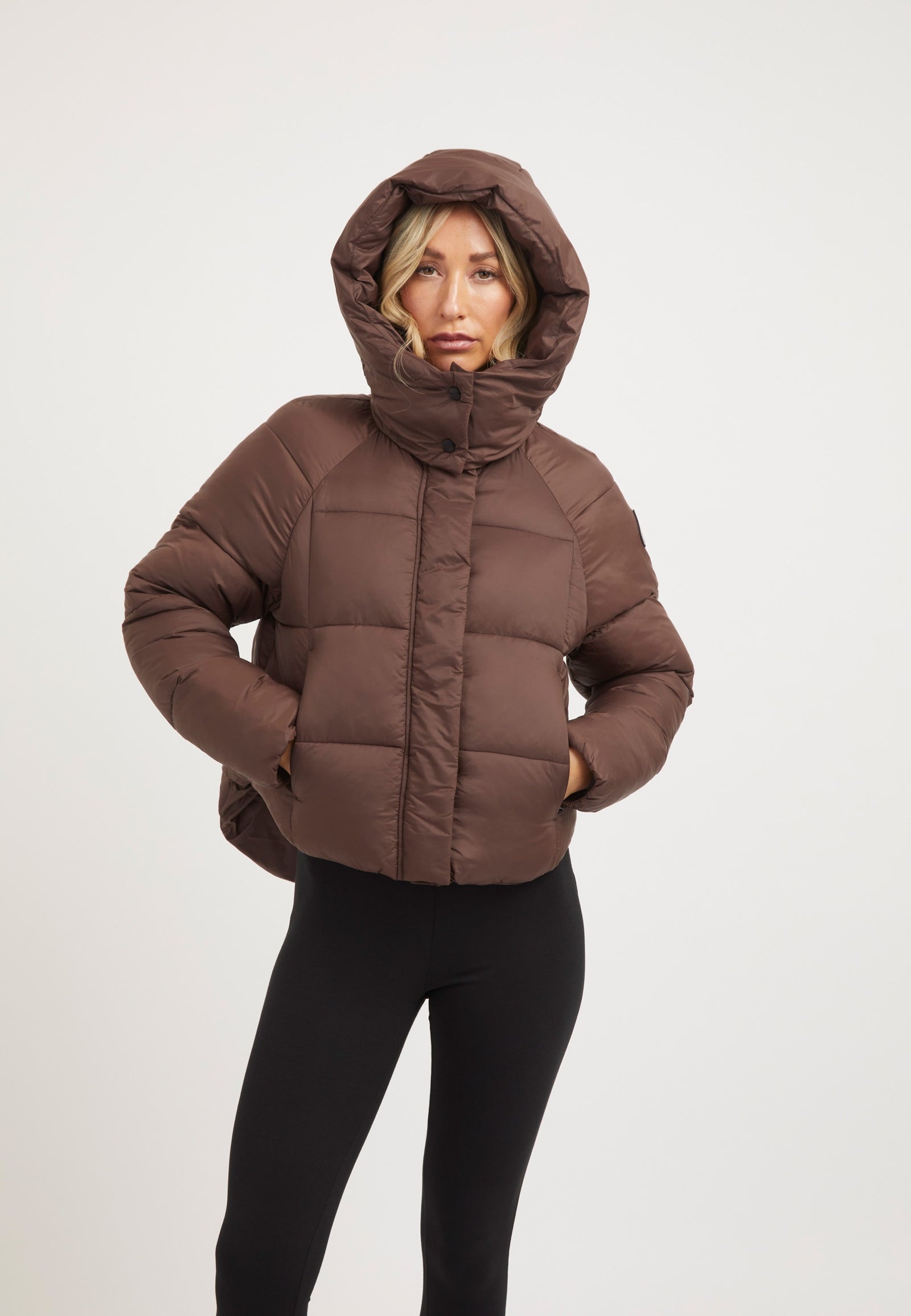 Cloud Crop Jacket Mid Brown styled shot by JACK1T