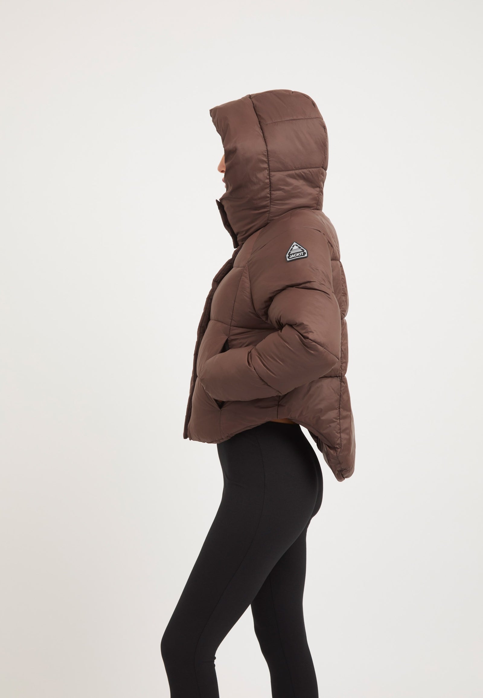 Cloud Crop Jacket Mid Brown styled shot by JACK1T