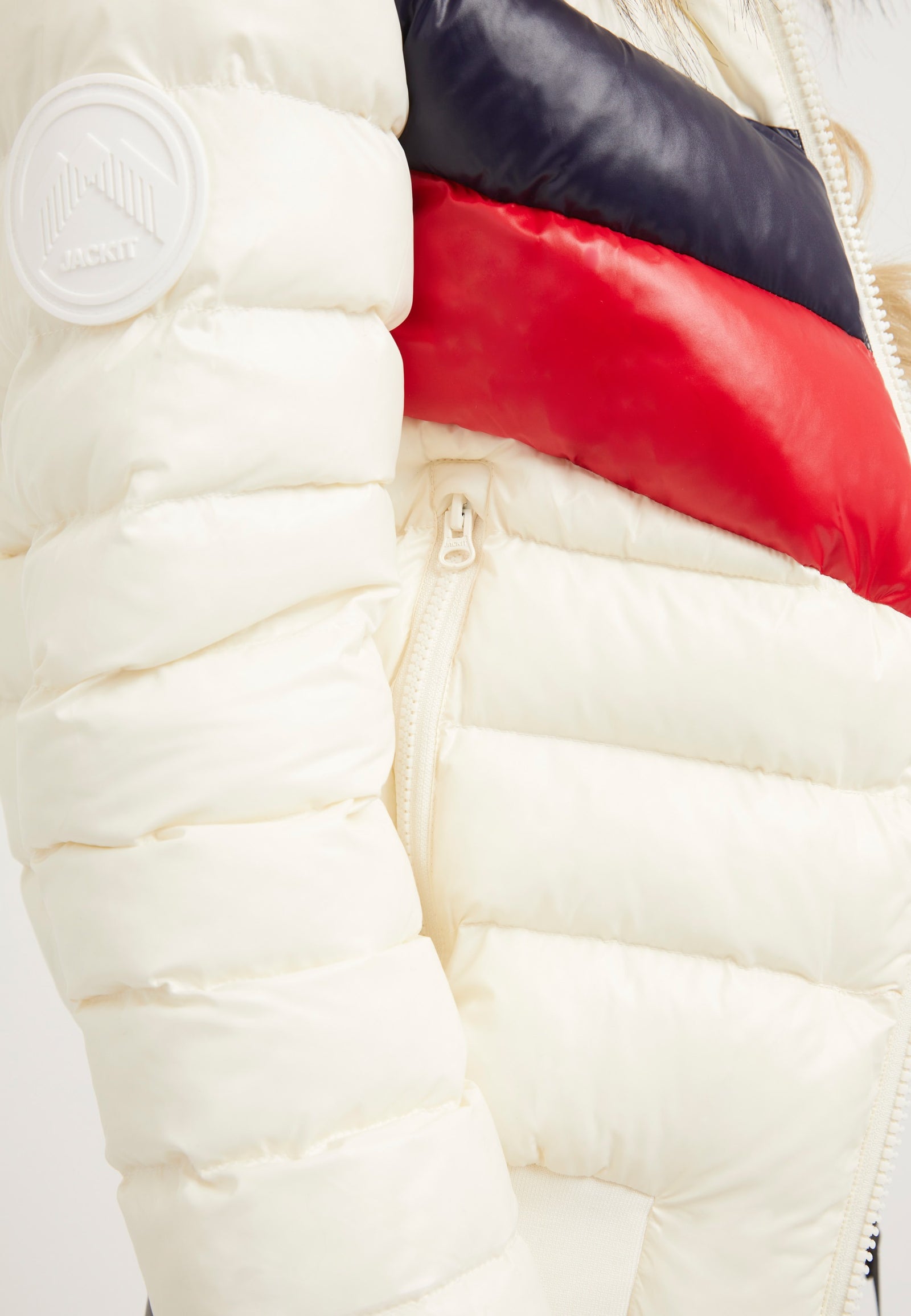 Retro Racer Revolution Jacket Snow detail shot by JACK1T