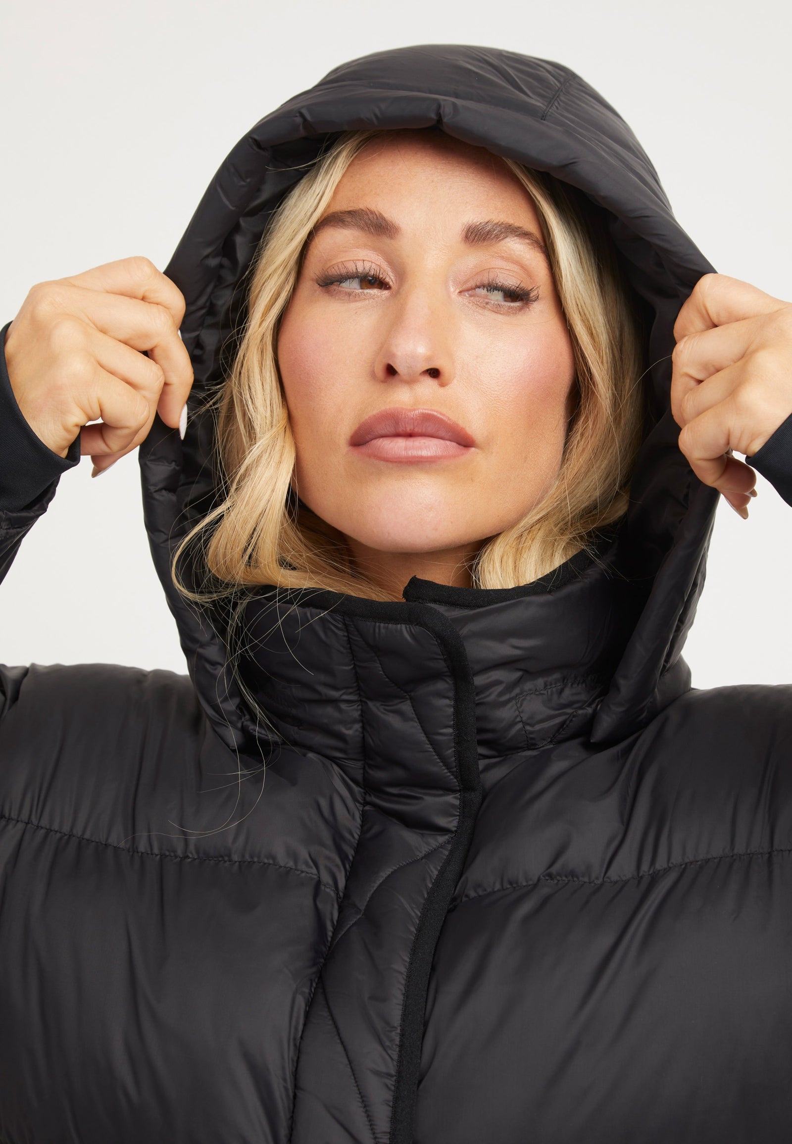 Helio Crop Duvet Jacket Black styled shot by JACK1T