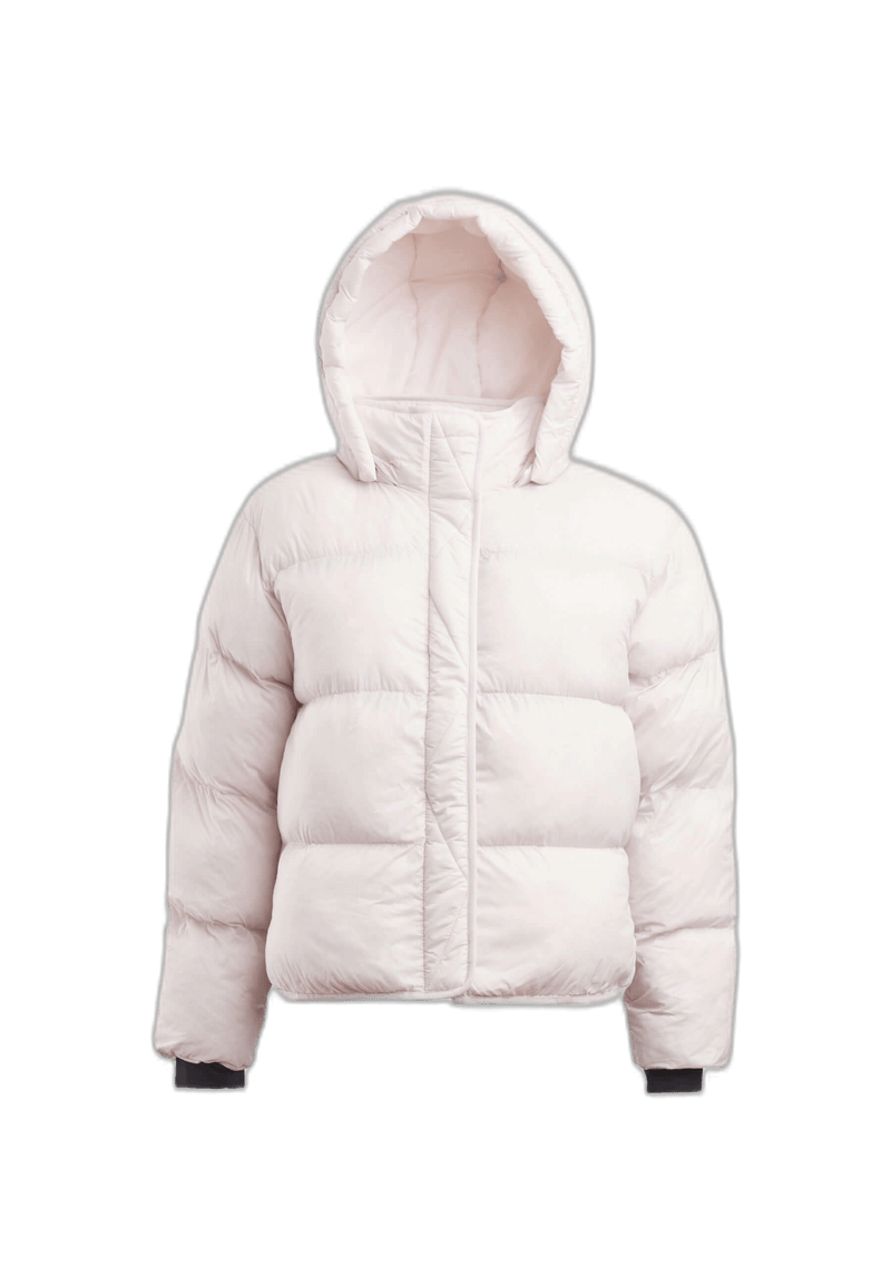 Helio Crop Duvet Jacket Soft Pink flat lay swatch