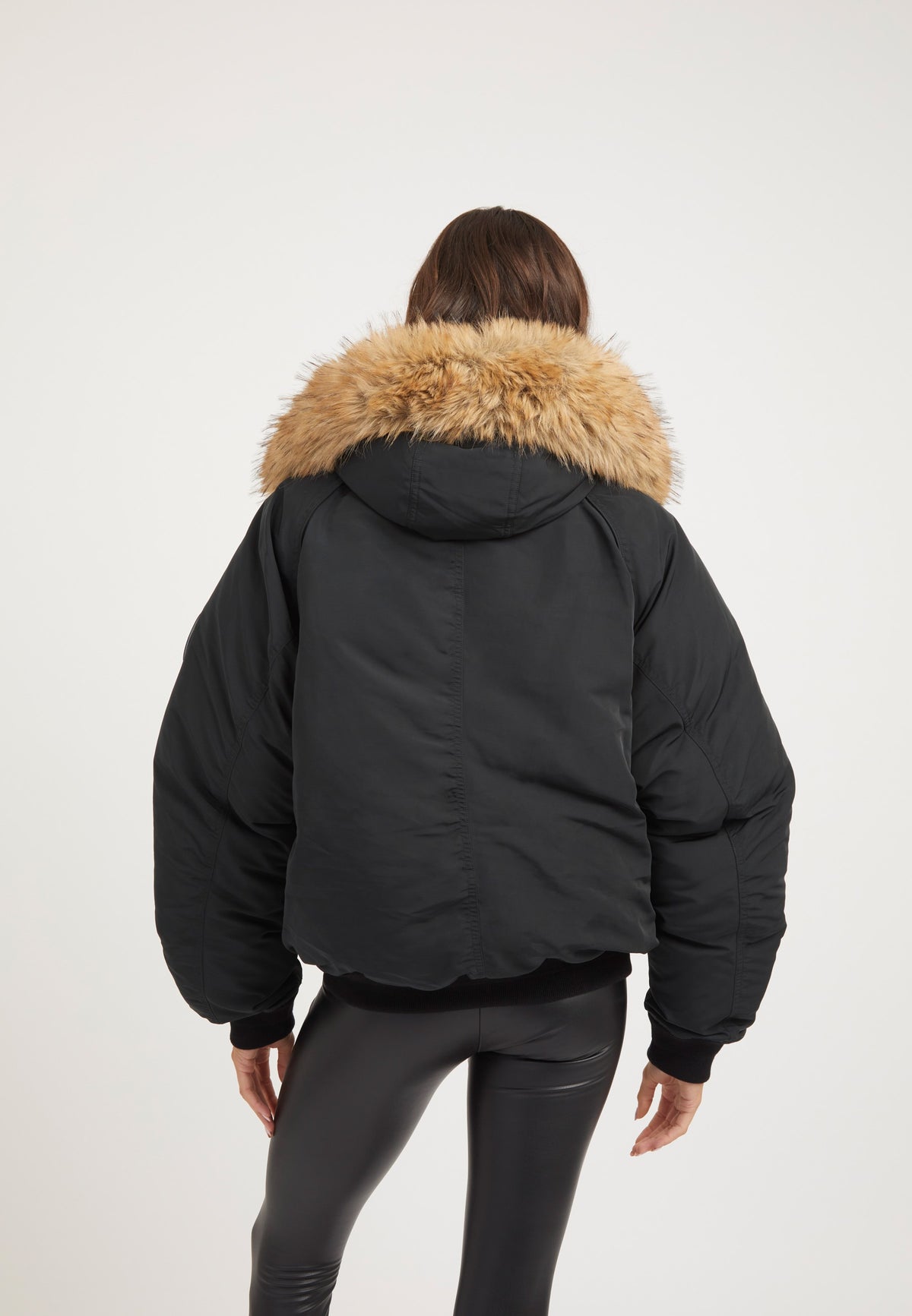 First Rescue Bomber Jacket Black on model full length by JACK1T