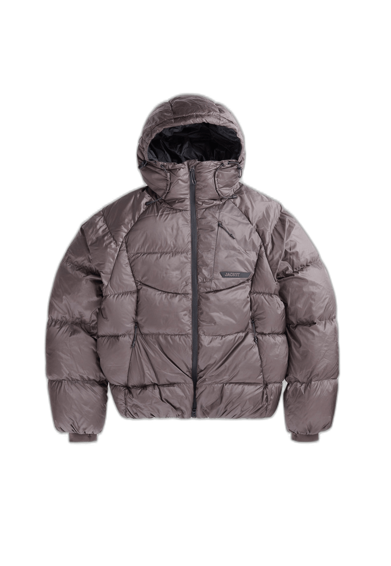 Bubble Down Jacket Mid Brown flat lay swatch